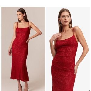 Bardot “Ruby” Cherry Res Midi Dress